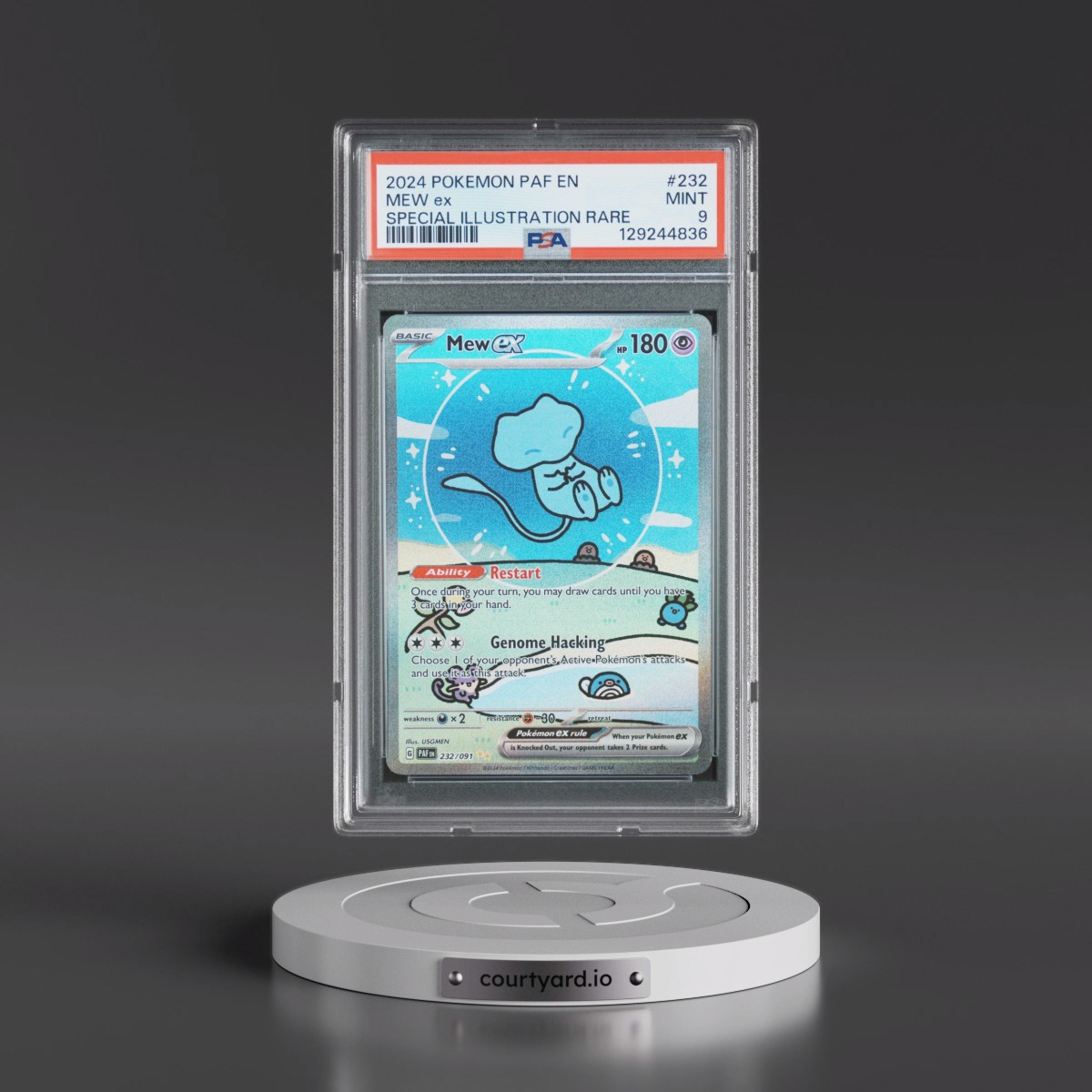 2024 Pokémon Paf EN-Paldean Fates #232 Mew EX - Holo Special Illustration Rare (PSA 9 MINT)