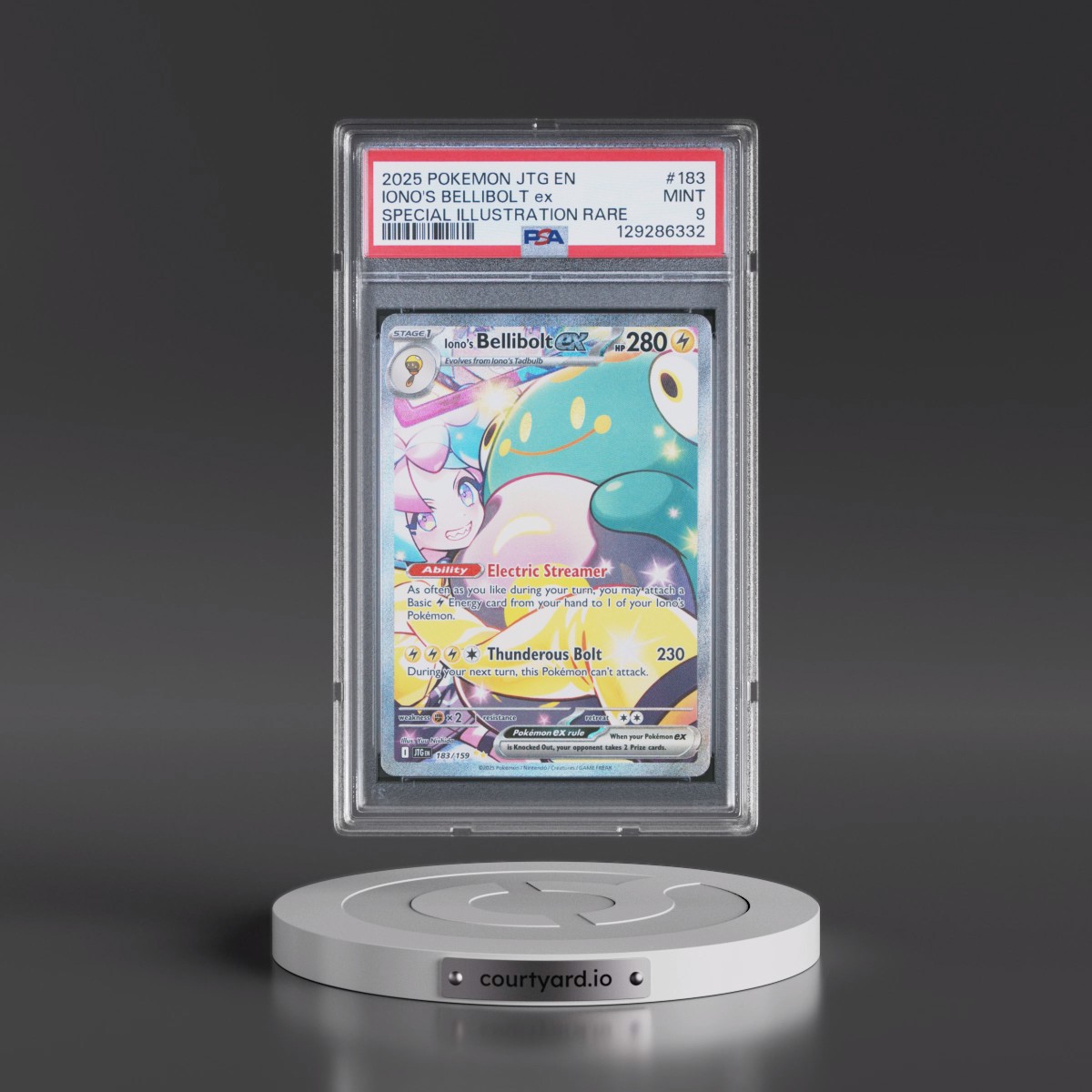 2025 Pokémon Jtg EN-Journey Together #183 Iono's Bellibolt EX - Holo Special Illustration Rare (PSA 9 MINT)