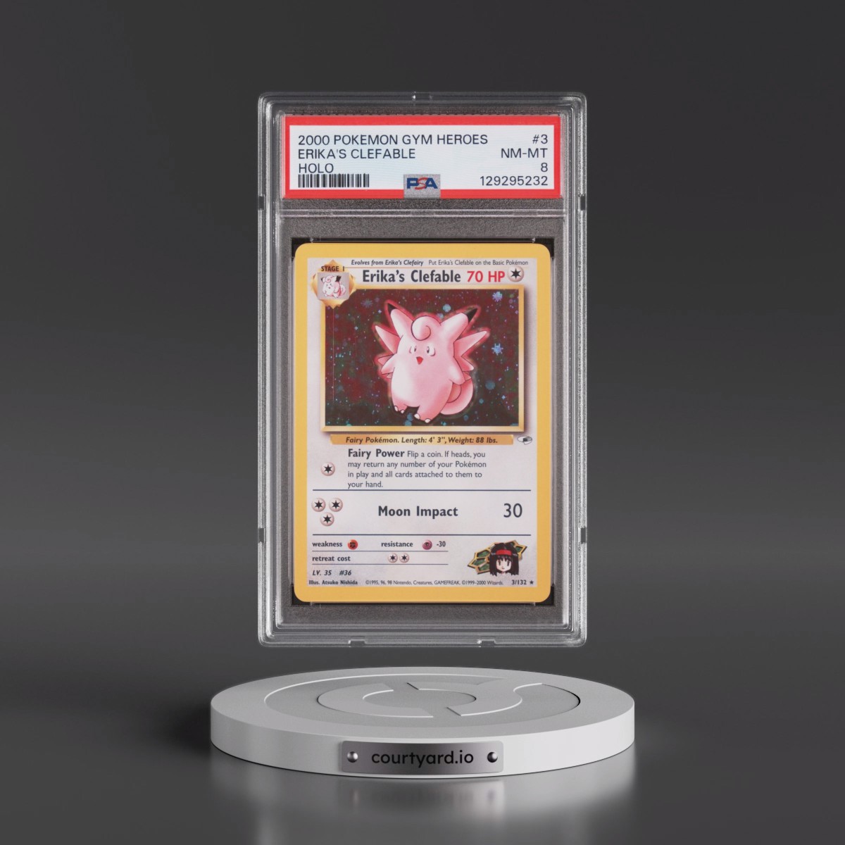 2000 Pokémon Gym Heroes #3 Erika's Clefable - Holo (PSA 8 NM-MT)