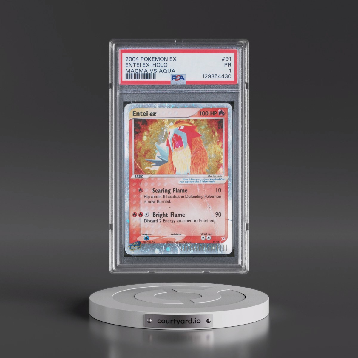 2004 Pokémon EX Team Magma VS Team Aqua #91 Entei EX - Holo Holo (PSA 1 PR)