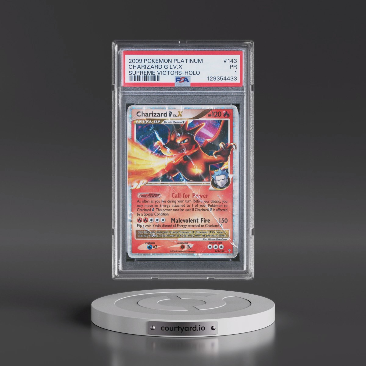2009 Pokémon Platinum Supreme Victors #143 Charizard G LV.X - Holo (PSA 1 PR)