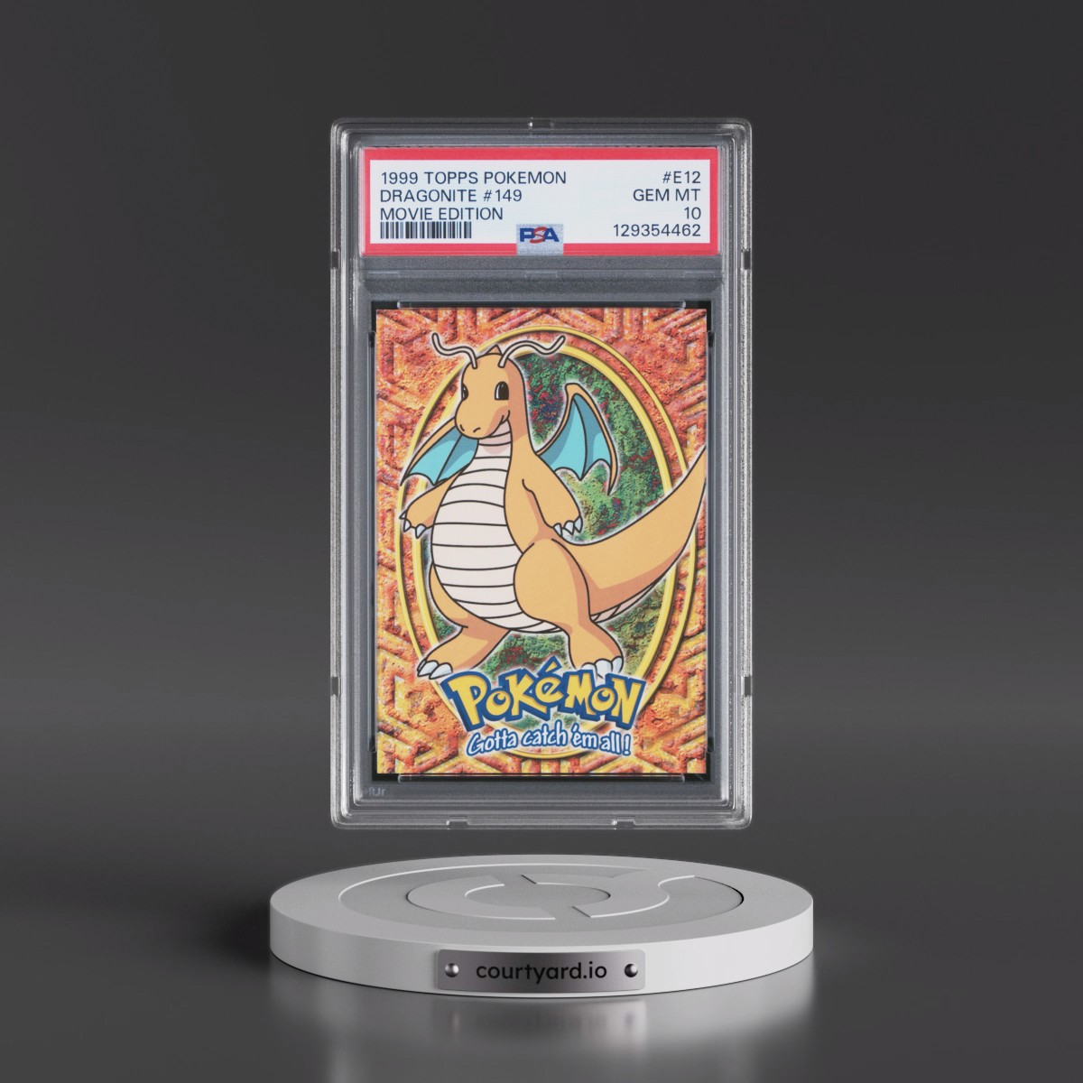 1999 Topps Pokémon the Movie Edt #E12 Dragonite #149 (PSA 10 GEM MINT)
