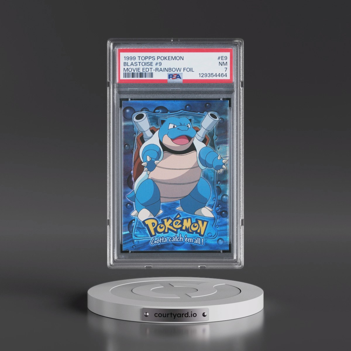 1999 Topps Pokémon the Movie Edt #E9 Blastoise #9 - Rainbow Foil (PSA 7 NM)