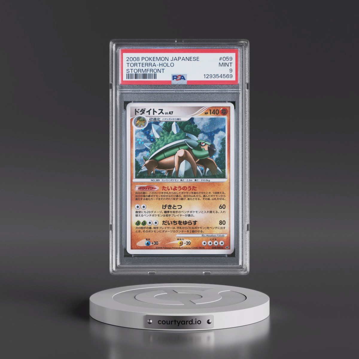 2008 Pokémon Stormfront #059 Torterra - Holo (PSA 9 MINT)