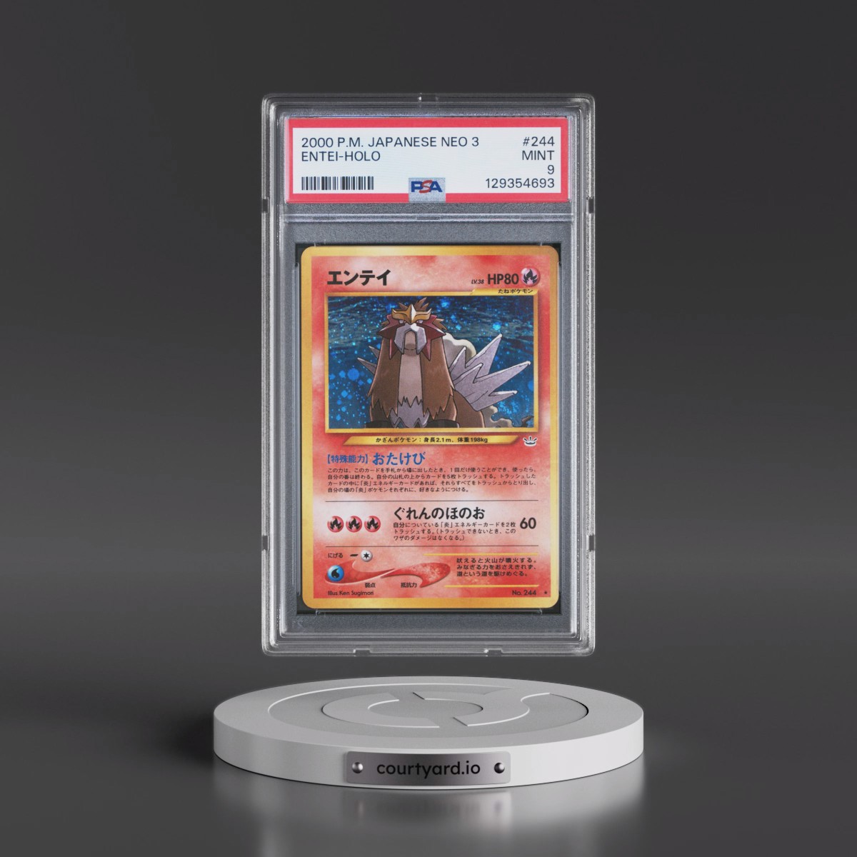 2000 Pokémon Neo 3 #244 Entei - Holo (PSA 9 MINT)