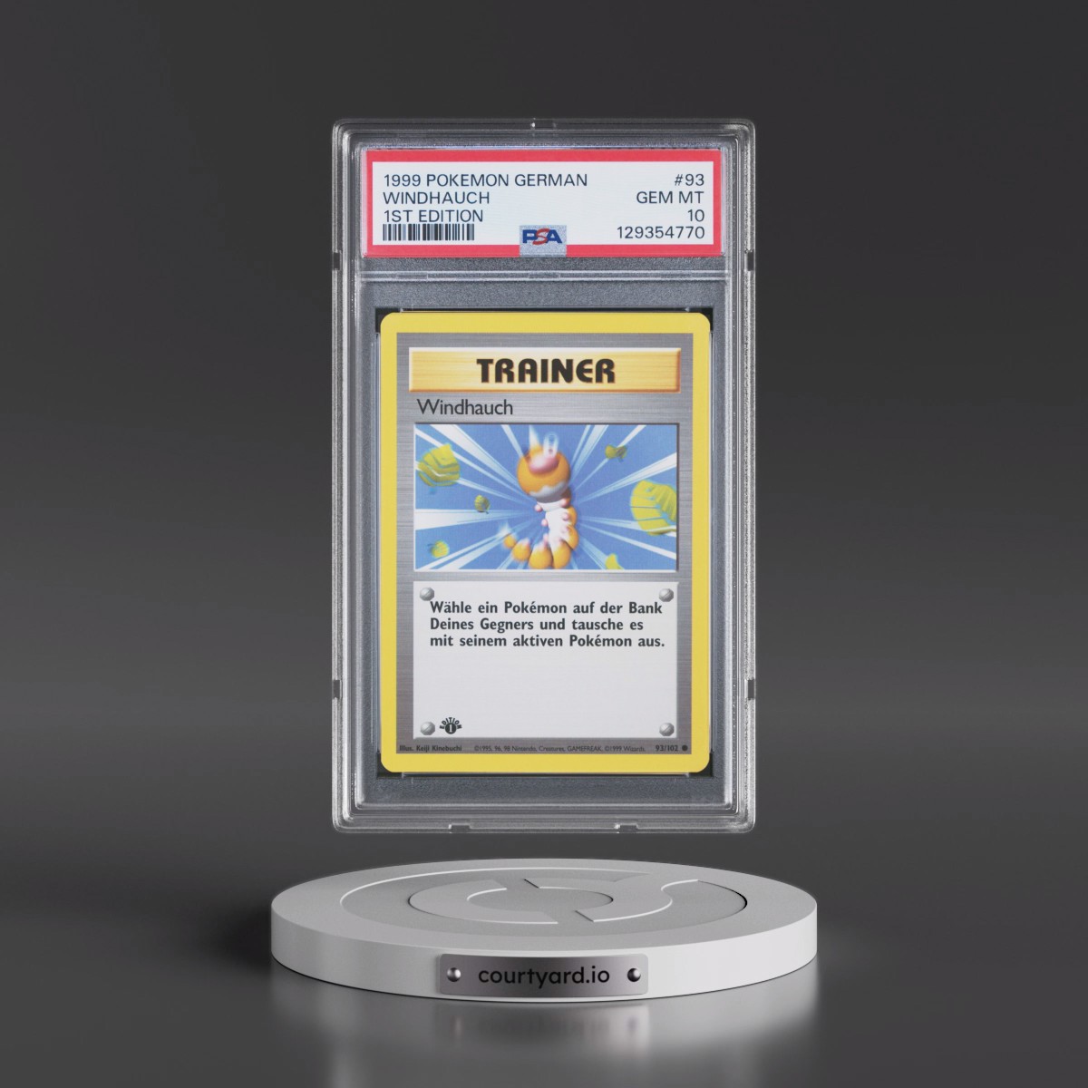1999 Pokémon #93 Windhauch - 1st Edition (PSA 10 GEM MINT)
