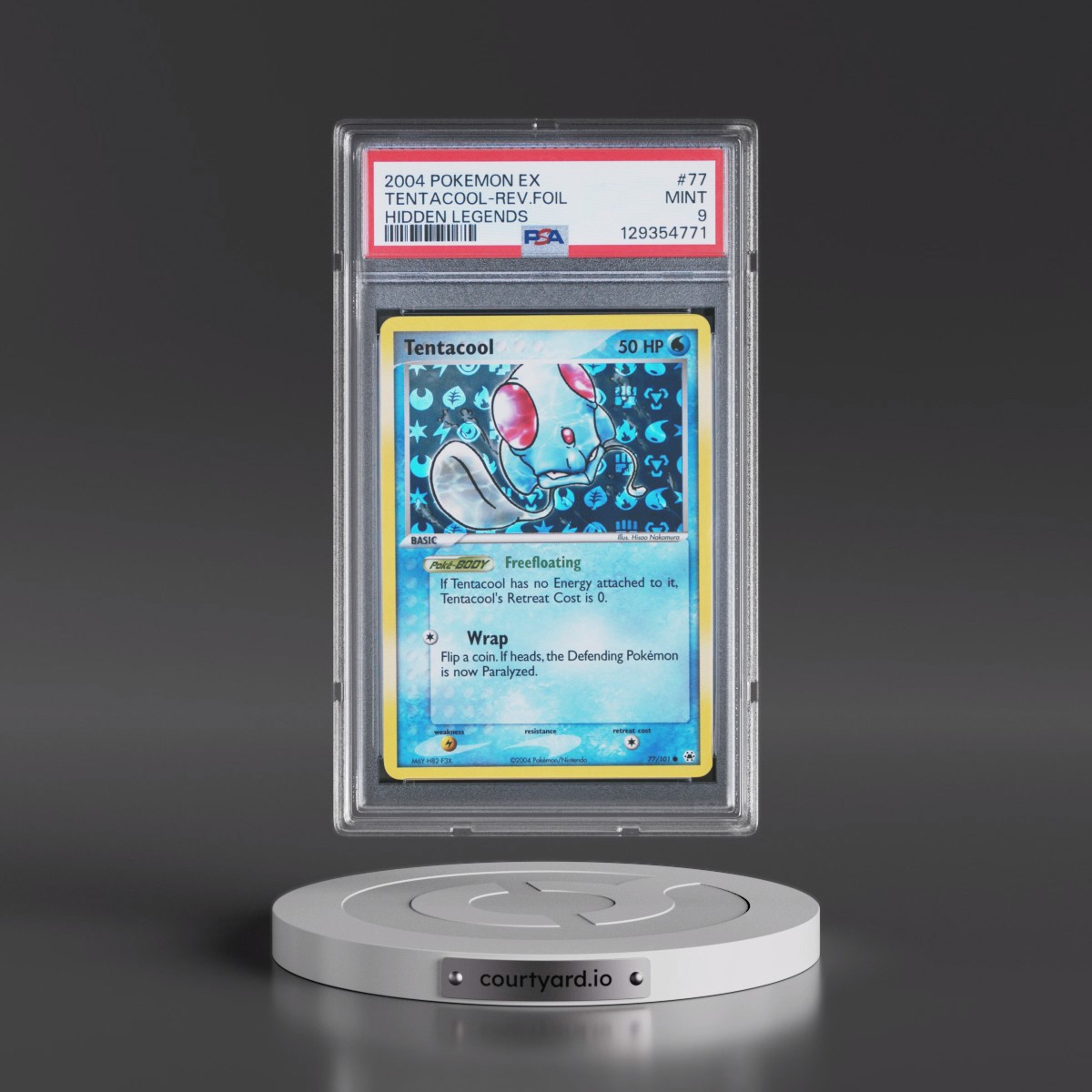 2004 Pokémon EX Hidden Legends #77 Tentacool - Reverse Foil (PSA 9 MINT)