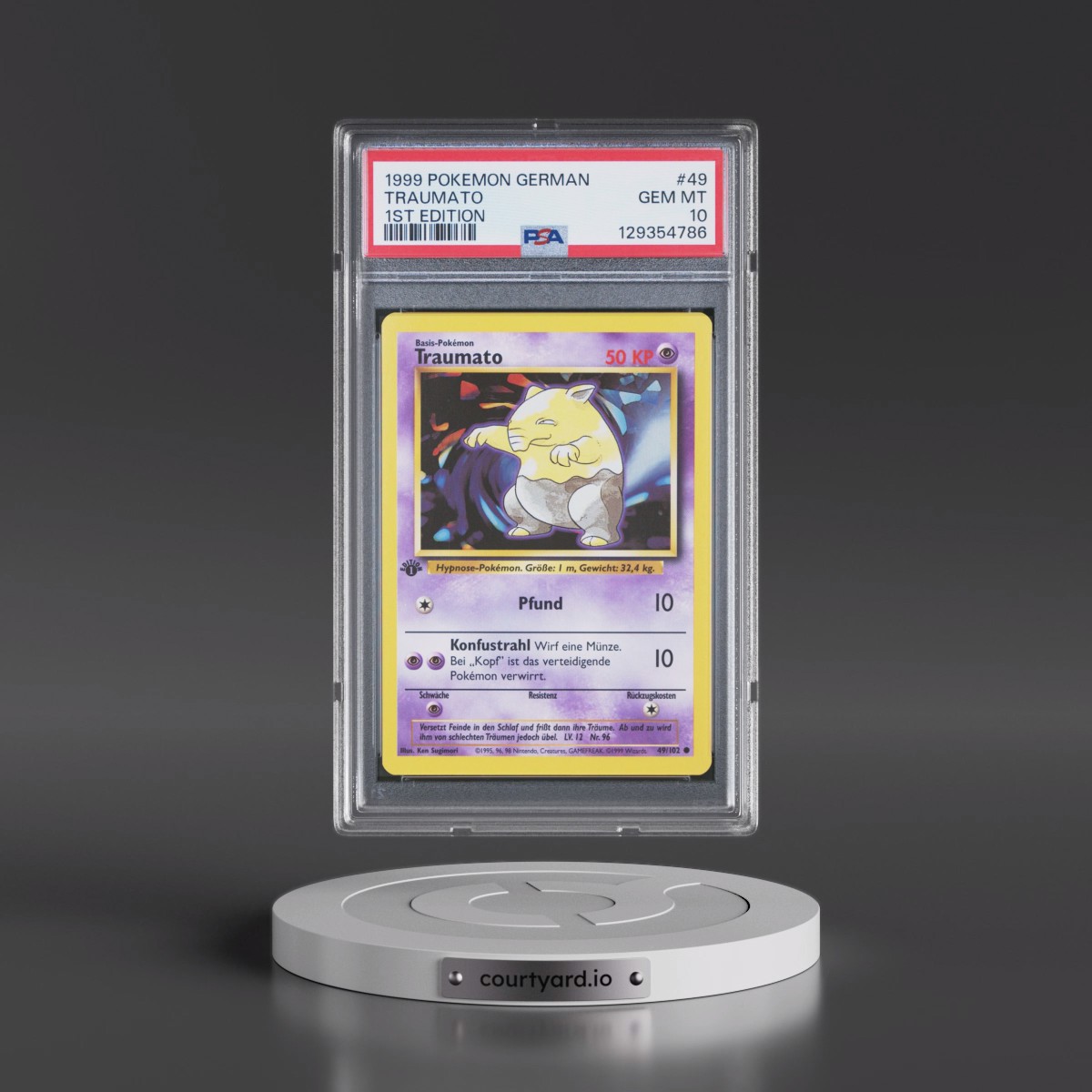 1999 Pokémon #49 Traumato - 1st Edition (PSA 10 GEM MINT)