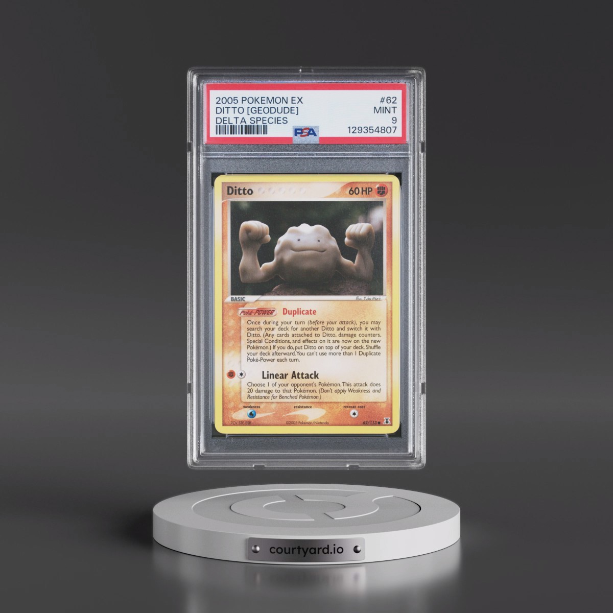 2005 Pokémon EX Delta Species #62 Ditto [Geodude] (PSA 9 MINT)