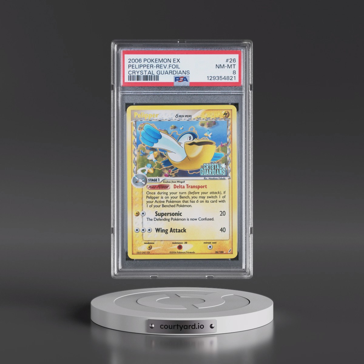 2006 Pokémon EX Crystal Guardians #26 Pelipper - Reverse Foil (PSA 8 NM-MT)