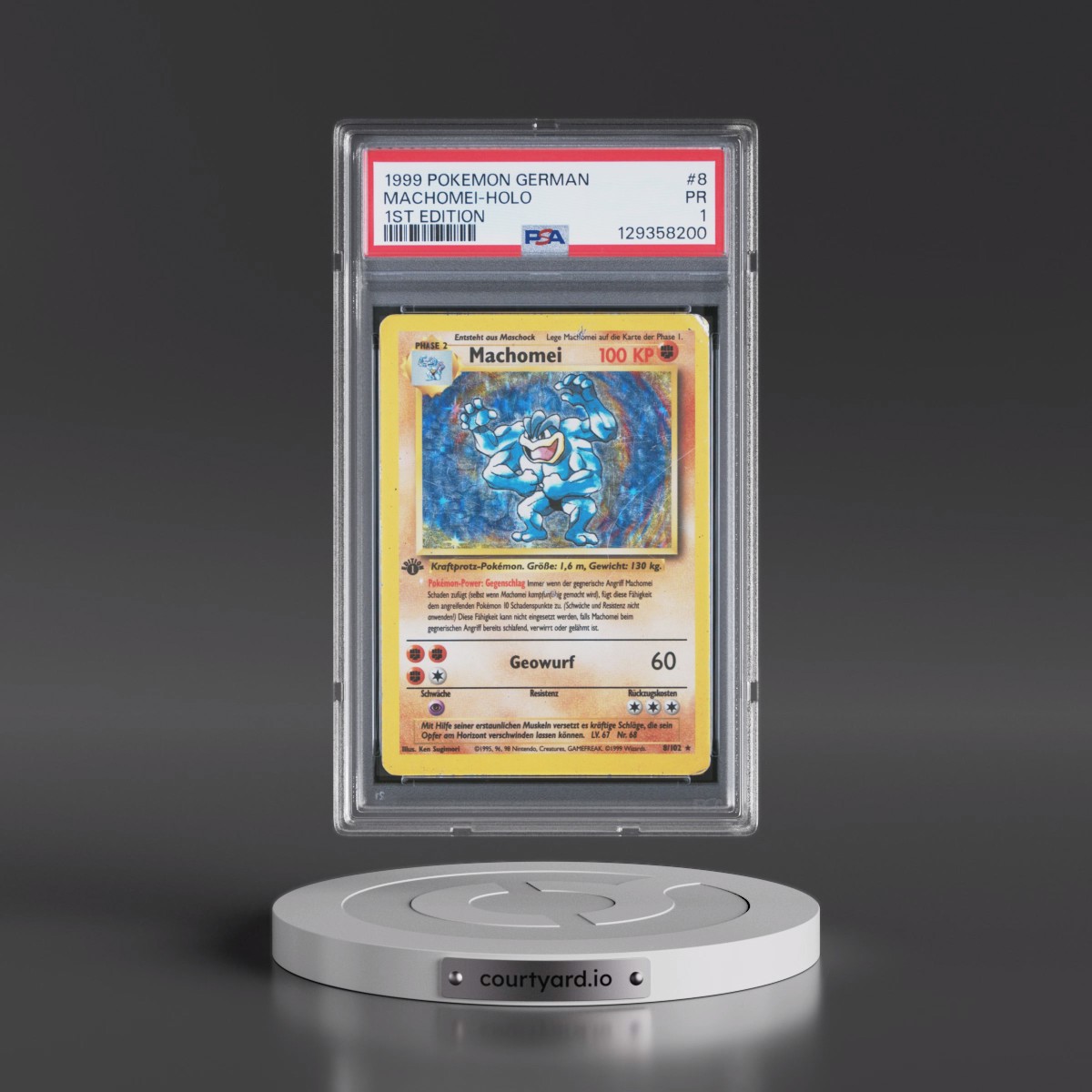 1999 Pokémon #8 Machomei - 1st Edition Holo (PSA 1 PR)