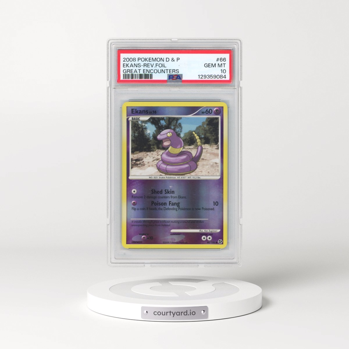 2008 Pokémon Diamond & Pearl Great Encounters #66 Ekans - Reverse Foil (PSA 10 GEM MINT)