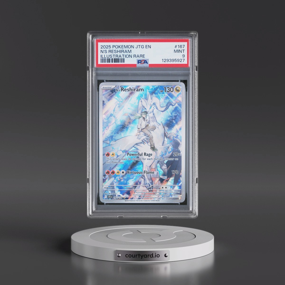 2025 Pokémon Jtg EN-Journey Together #167 N's Reshiram - Illustration Rare (PSA 9 MINT)