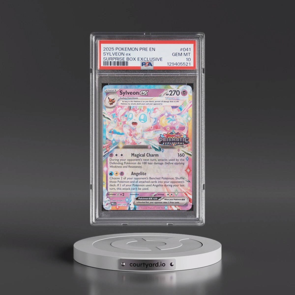 2025 Pokémon Pre EN-Prismatic Evolutions #041 Sylveon EX - Holo Surprise Box Exclusive (PSA 10 GEM MINT)