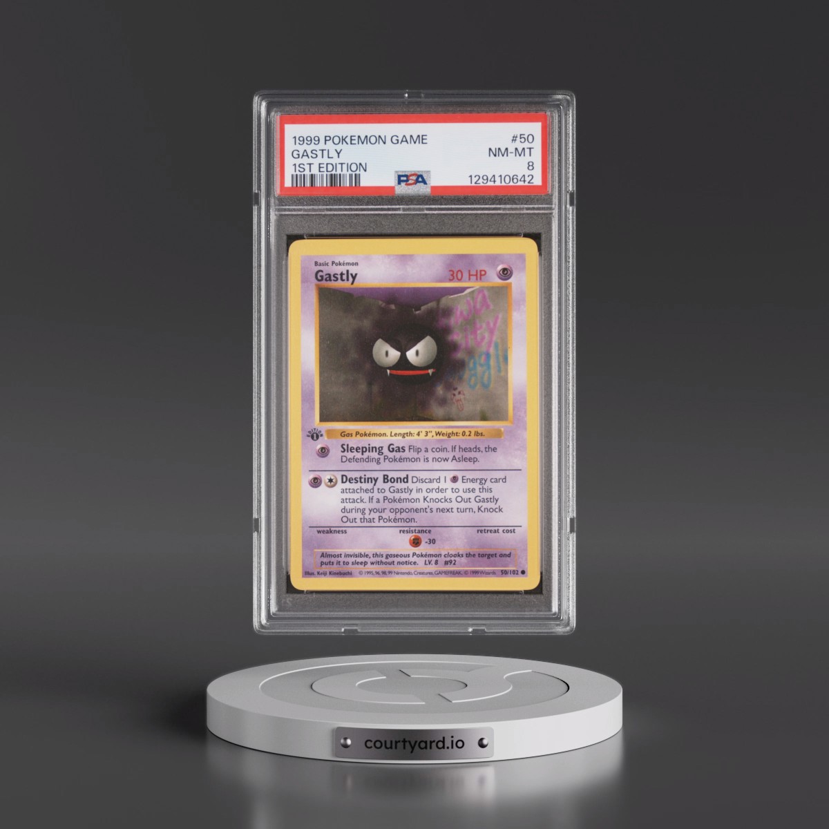 1999 Pokémon Game Gastly - 1st Edition #50 PSA 8