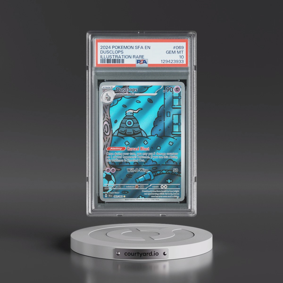 2024 Pokémon Sfa EN-Shrouded Fable #069 Dusclops - Illustration Rare (PSA 10 GEM MINT)