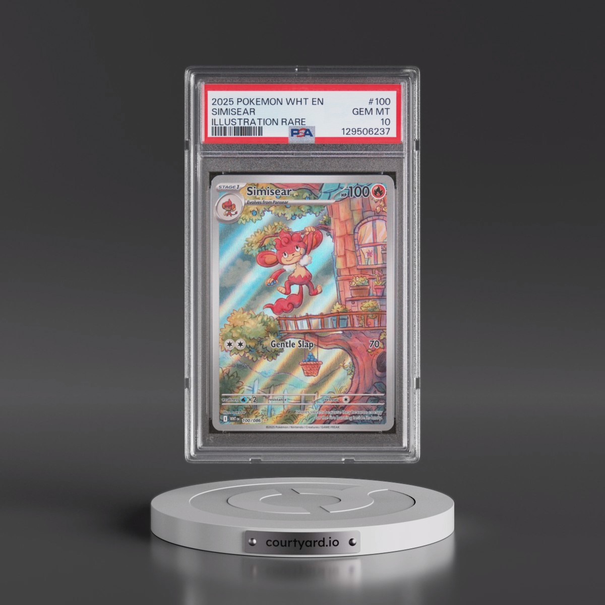2025 Pokémon Wht EN-White Flare #100 Simisear - Illustration Rare (PSA 10 GEM MINT)