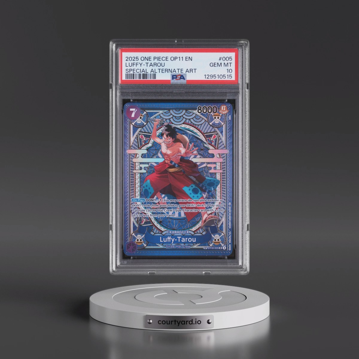 2025 One Piece OP11-A Fist of Divine Speed #005 Luffy-Tarou - Special Alternate Art (PSA 10 GEM MINT)