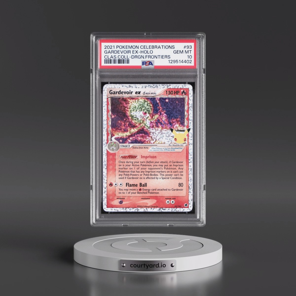 2021 Pokémon Celebrations Classic Collection #93 Gardevoir EX - Holo Holo (PSA 10 GEM MINT)