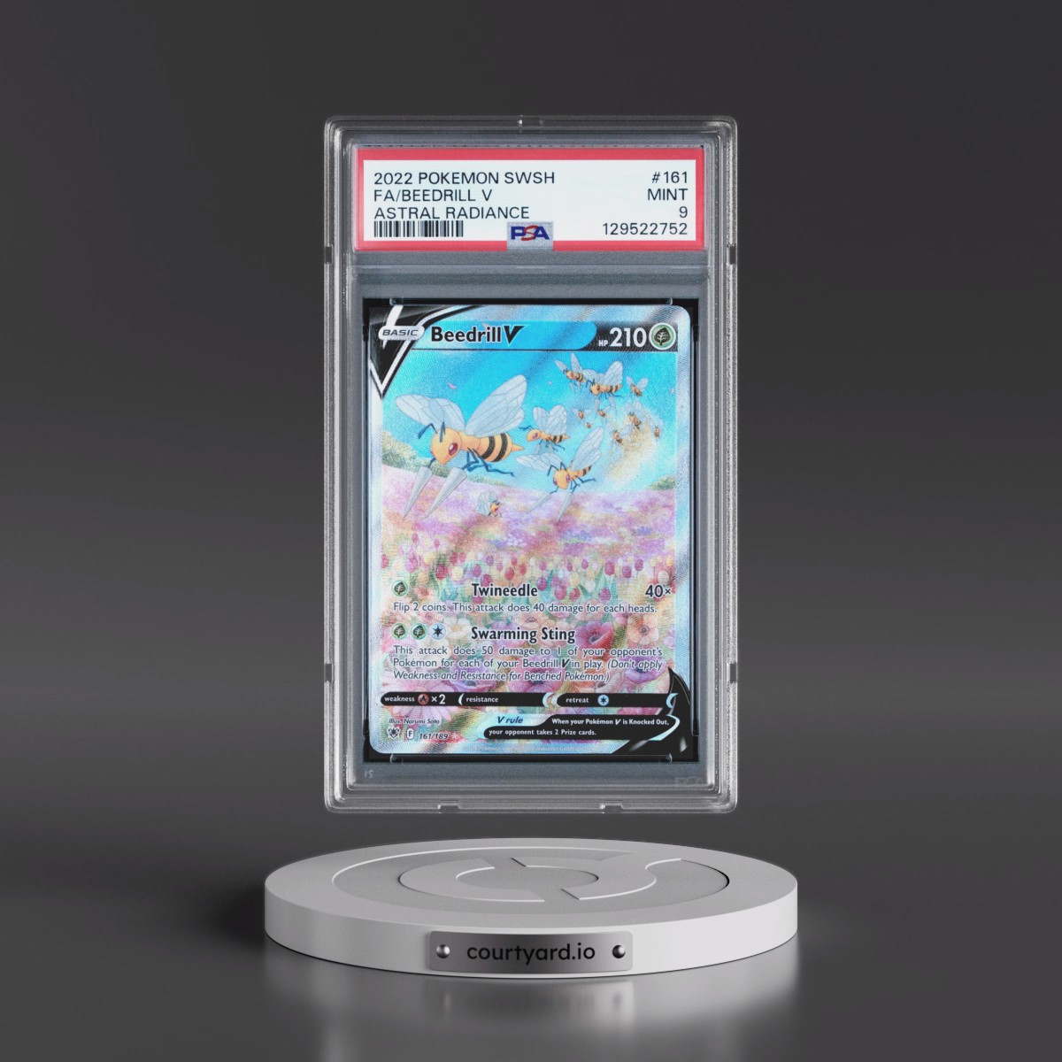 2022 Pokémon Sword & Shield Astral Radiance #161 Beedrill V - Holo Full Art (PSA 9 MINT)