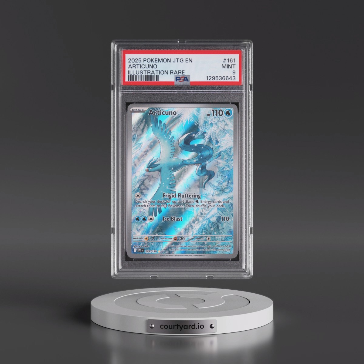 2025 Pokémon Jtg EN-Journey Together #161 Articuno - Illustration Rare (PSA 9 MINT)