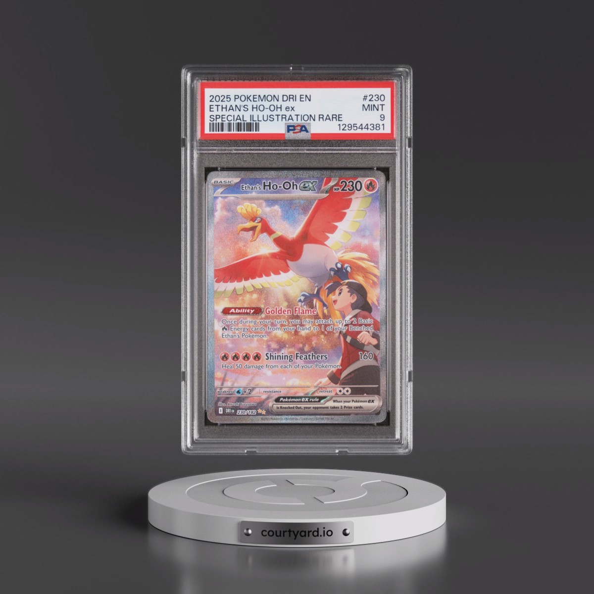 2025 Pokémon Dri EN-Destined Rivals #230 Ethan's HO-Oh EX - Holo Special Illustration Rare (PSA 9 MINT)