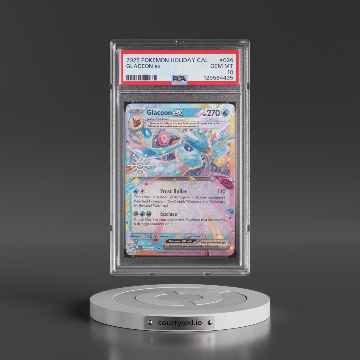 2025 Pokémon Holiday Calendar #026 Glaceon EX - Holo (PSA 10 GEM MINT)