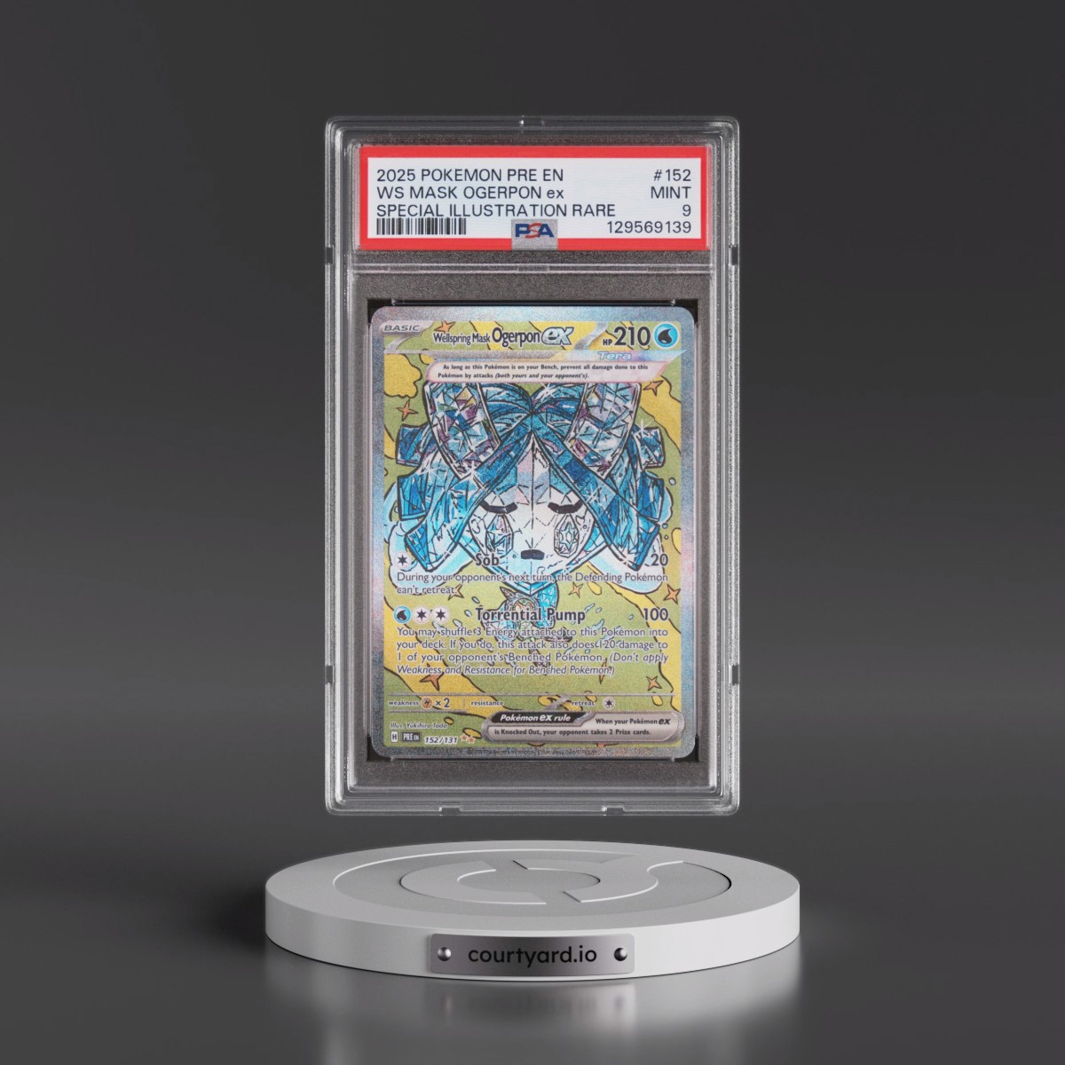 2025 Pokémon Pre EN-Prismatic Evolutions #152 Wellspring Mask Ogerpon EX - Holo Special Illustration Rare (PSA 9 MINT)