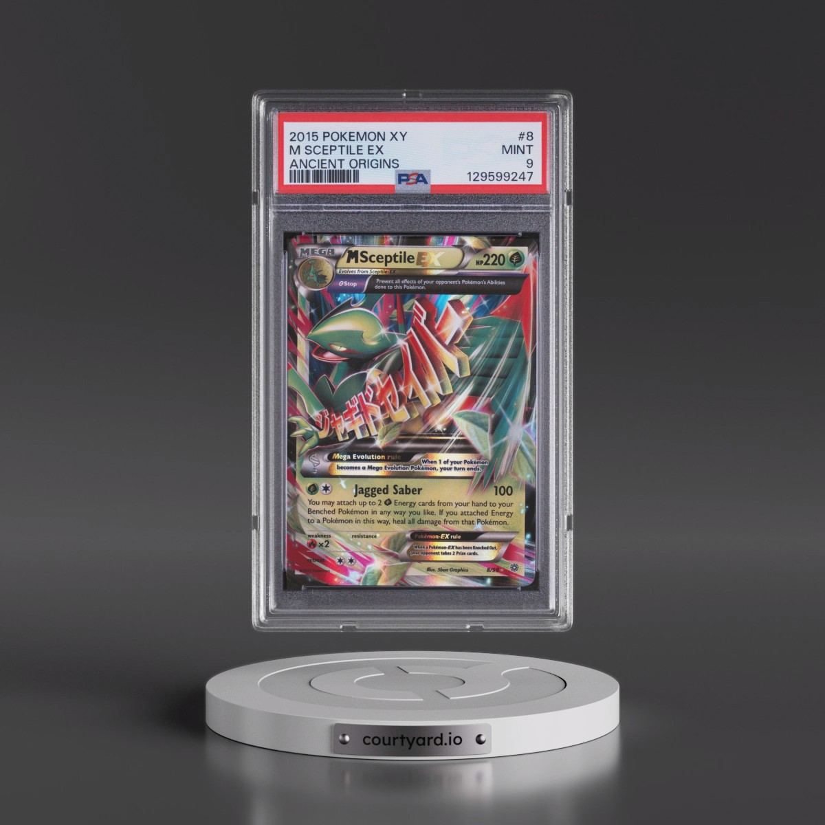 2015 Pokémon XY Ancient Origins #8 M Sceptile EX - Holo (PSA 9 MINT)