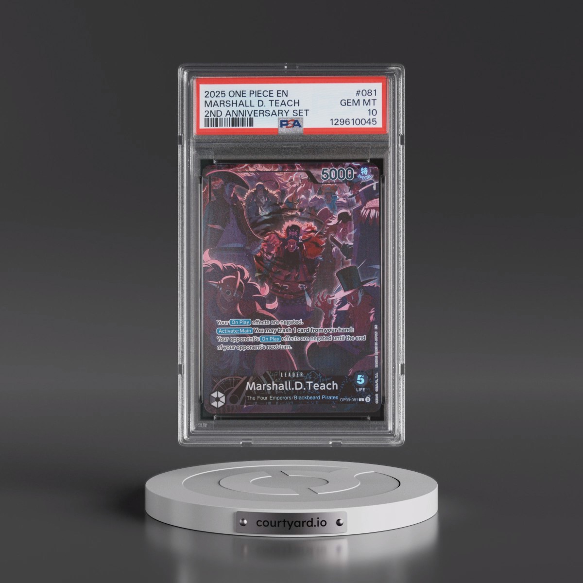 2025 One Piece English Version 2nd Anniversary Set #081 Marshall D. Teach (PSA 10 GEM MINT)
