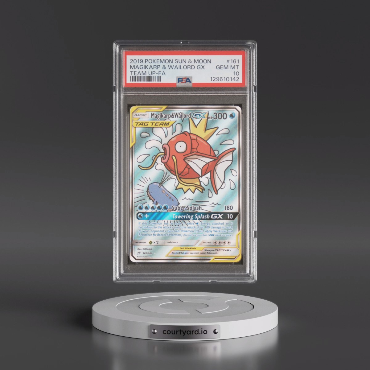 2019 Pokémon Sun & Moon Team Up #161 Magikarp & Wailord GX - Holo Full Art (PSA 10 GEM MINT)