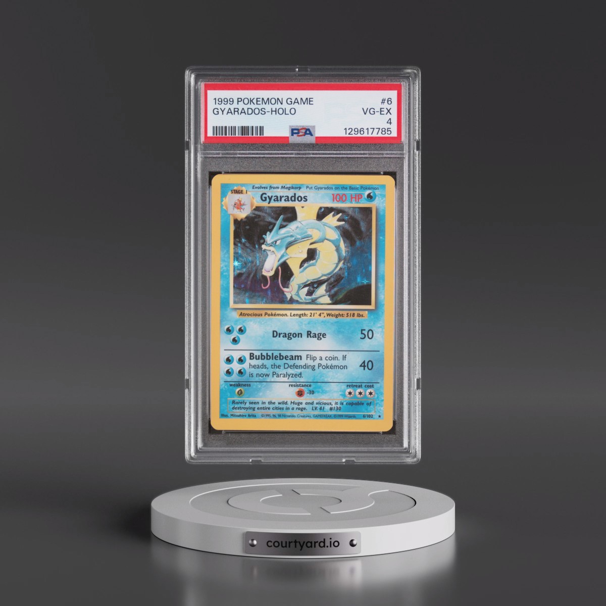1999 Pokémon Game #6 Gyarados - Holo (PSA 4 VG-EX)