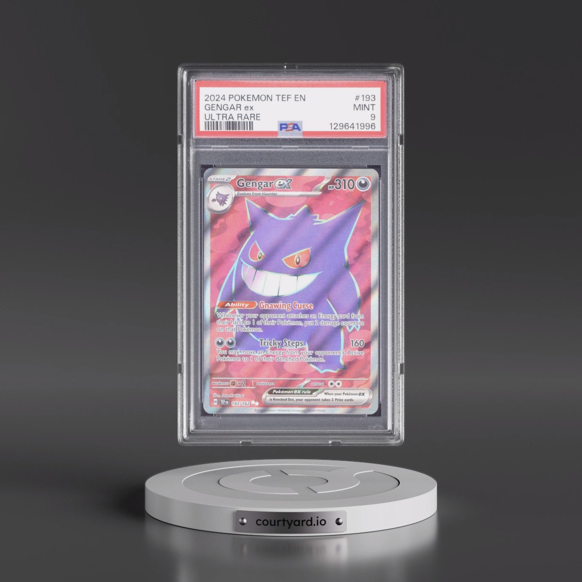 2024 Pokémon Tef EN-Temporal Forces #193 Gengar EX - Holo Ultra Rare (PSA 9 MINT)