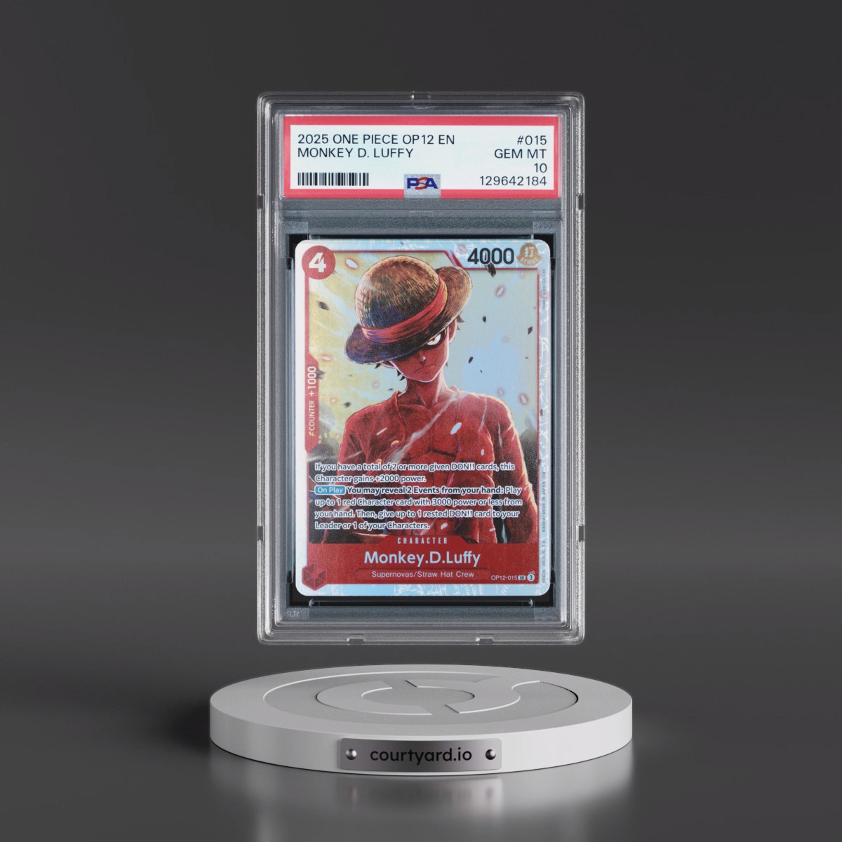 2025 One Piece OP12-Legacy of the Master #015 Monkey D. Luffy (PSA 10 GEM MINT)