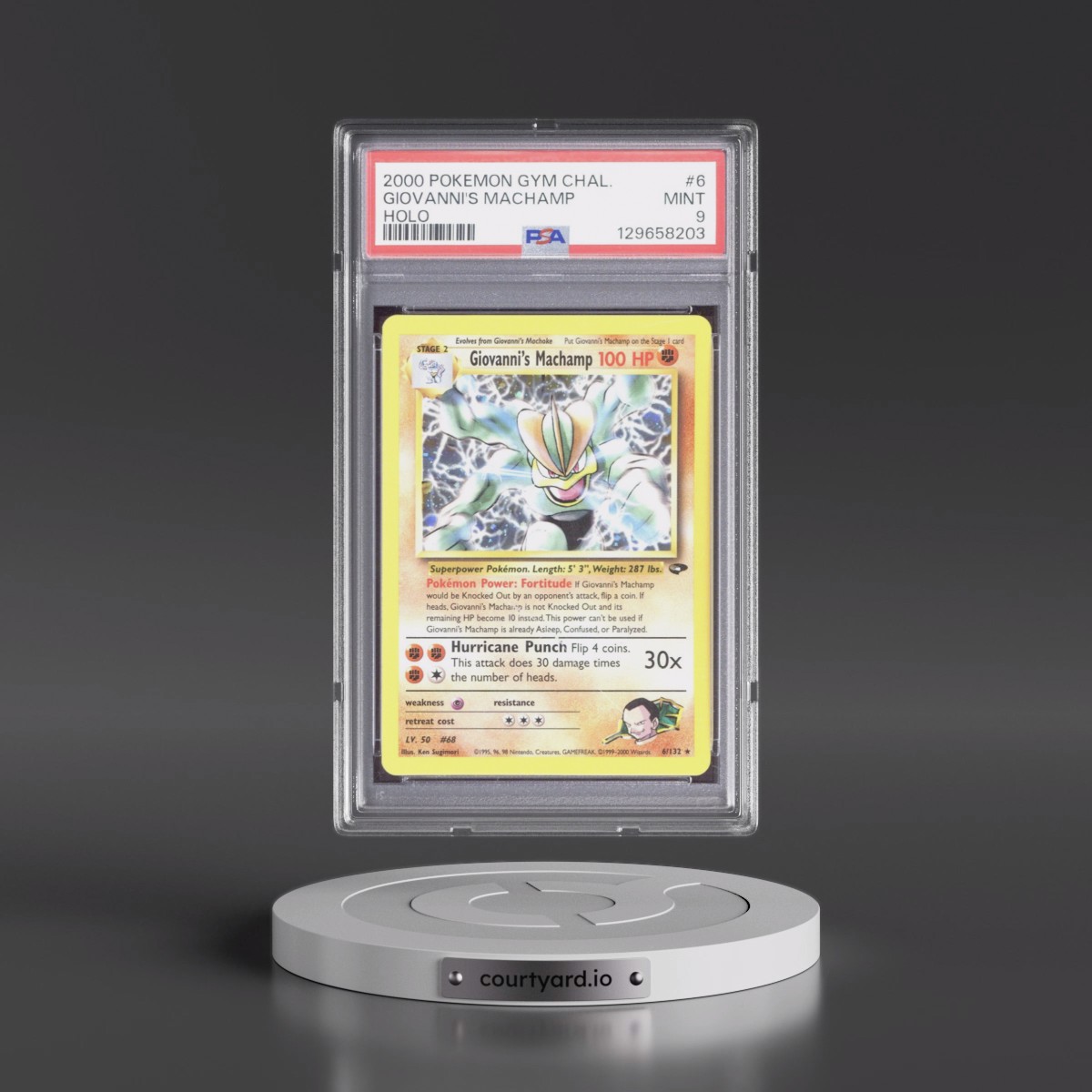 2000 Pokémon Gym Challenge #6 Giovanni's Machamp - Holo (PSA 9 MINT)
