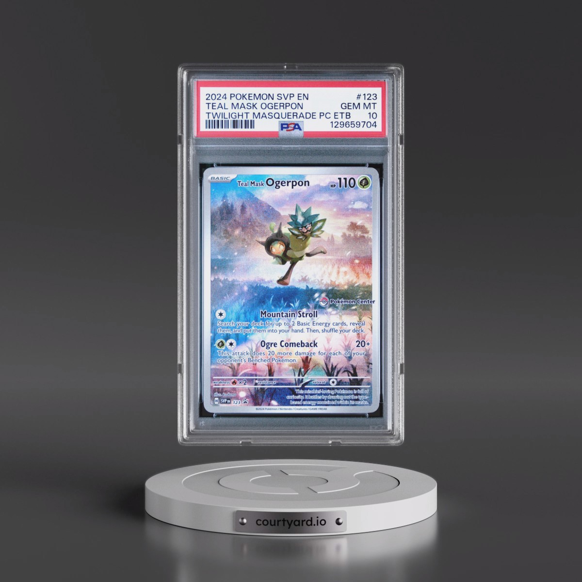 2024 Pokémon Svp EN-SV Black Star Promo #123 Teal Mask Ogerpon - Twilight Masquerade Pokemon Center Elite Trainer Box (PSA 10 GEM MINT)
