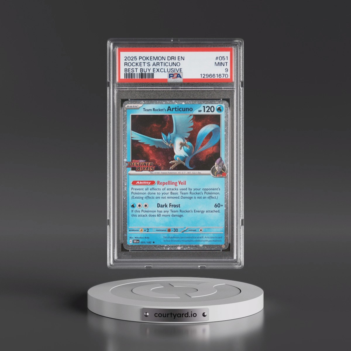 2025 Pokémon Dri EN-Destined Rivals #051 Team Rocket's Articuno - Best Buy Exclusive (PSA 9 MINT)