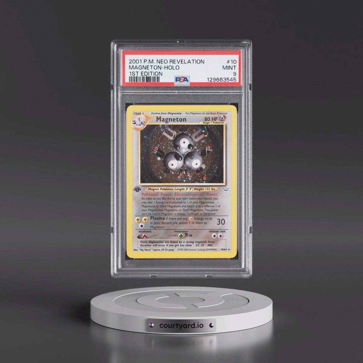 2001 Pokémon Neo Revelation #10 Magneton - 1st Edition Holo (PSA 9 MINT)