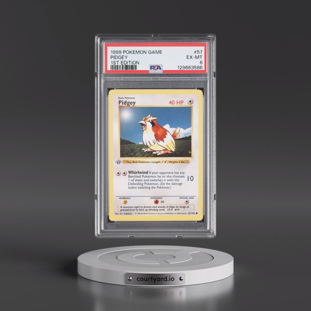 1999 Pokémon Game #57 Pidgey - 1st Edition (PSA 6 EX-MT)