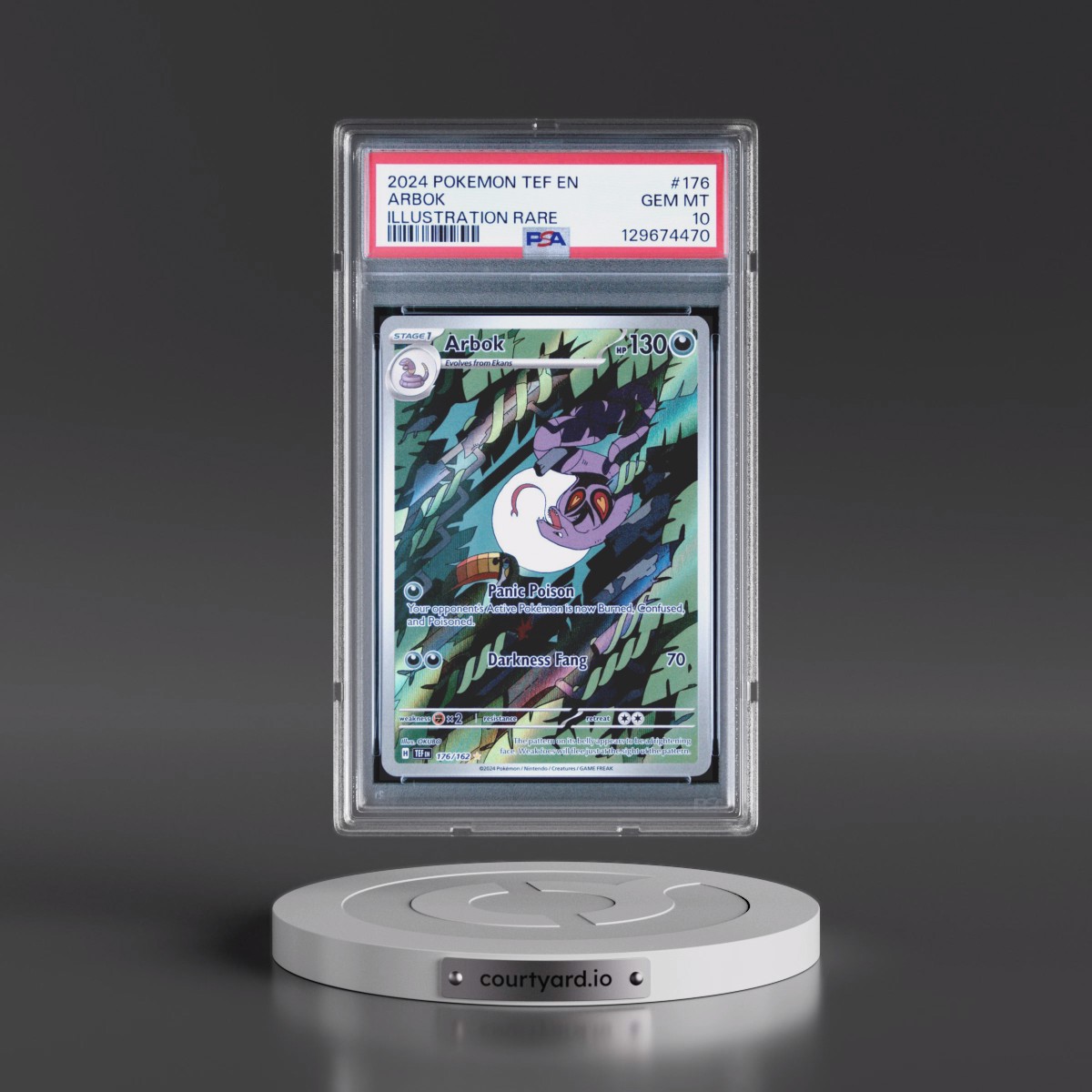 2024 Pokémon Tef EN-Temporal Forces #176 Arbok - Illustration Rare (PSA 10 GEM MINT)