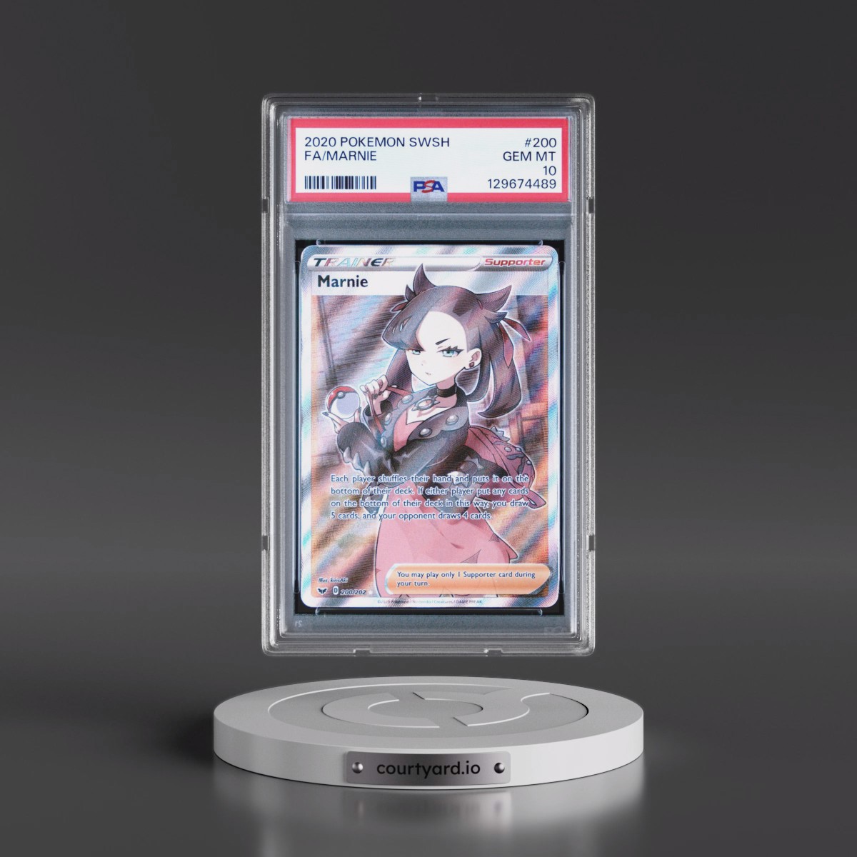 2020 Pokémon Sword & Shield #200 Marnie - Full Art (PSA 10 GEM MINT)