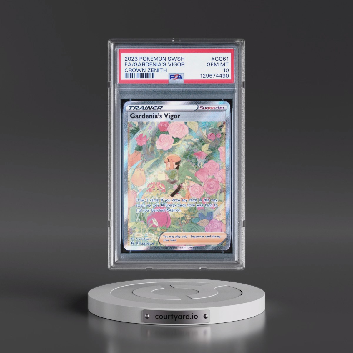 2023 Pokémon Sword and Shield Crown Zenith #GG61 Gardenia's Vigor - Full Art (PSA 10 GEM MINT)