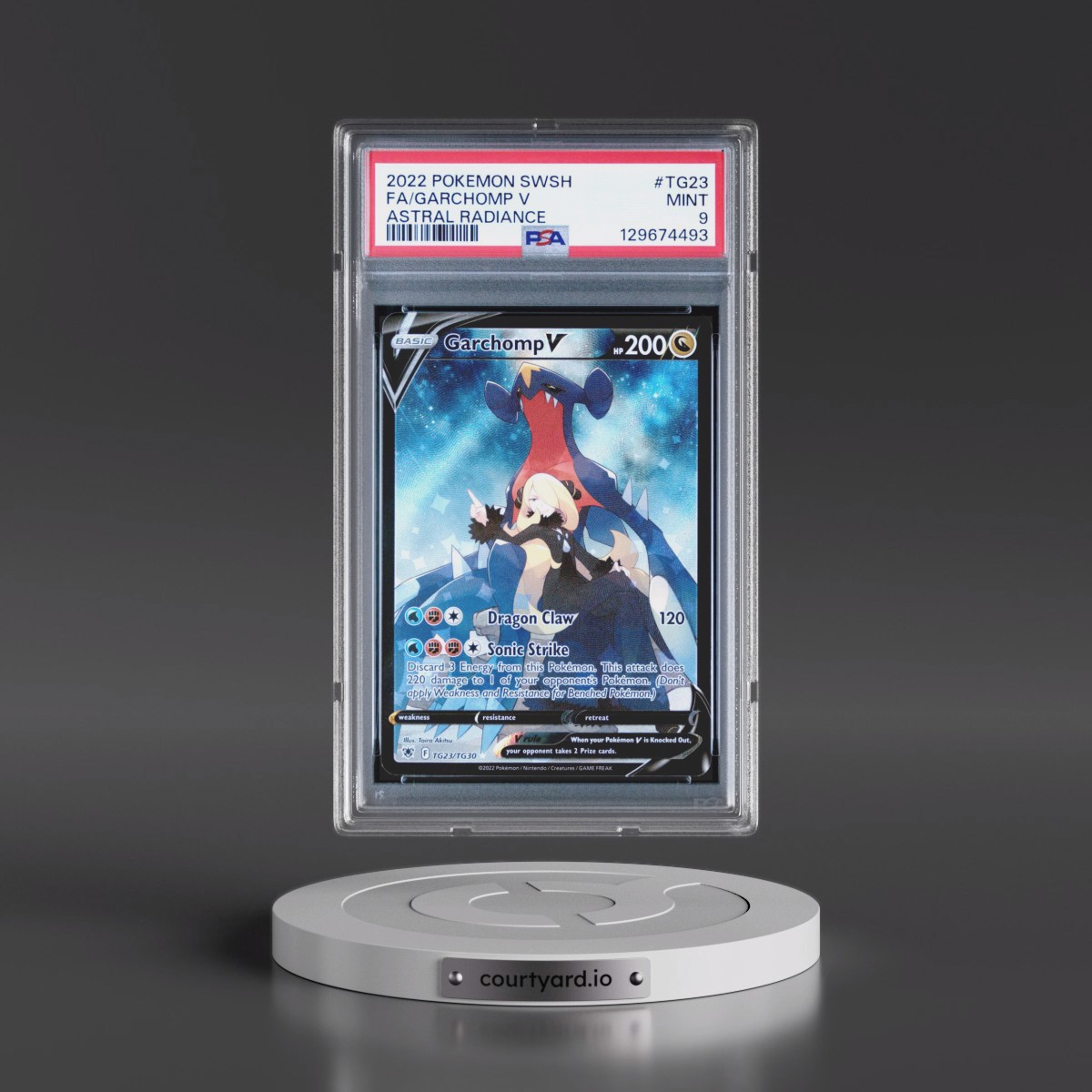 2022 Pokémon Sword & Shield Astral Radiance #TG23 Garchomp V - Holo Full Art (PSA 9 MINT)