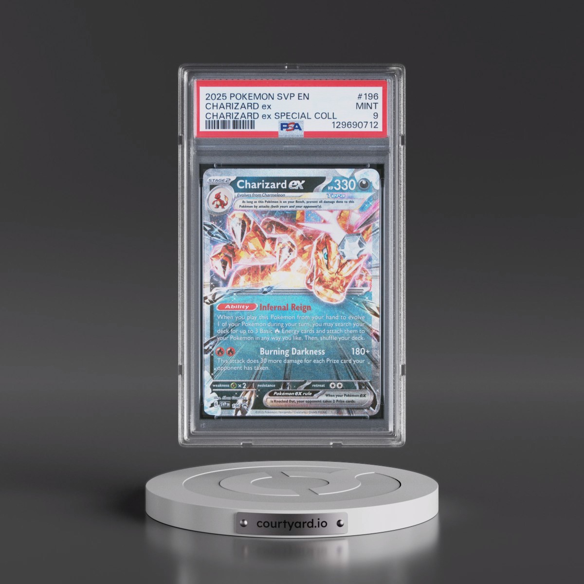 2025 Pokémon Svp EN-SV Black Star Promo #196 Charizard EX - Holo Charizard EX Special Collection (PSA 9 MINT)