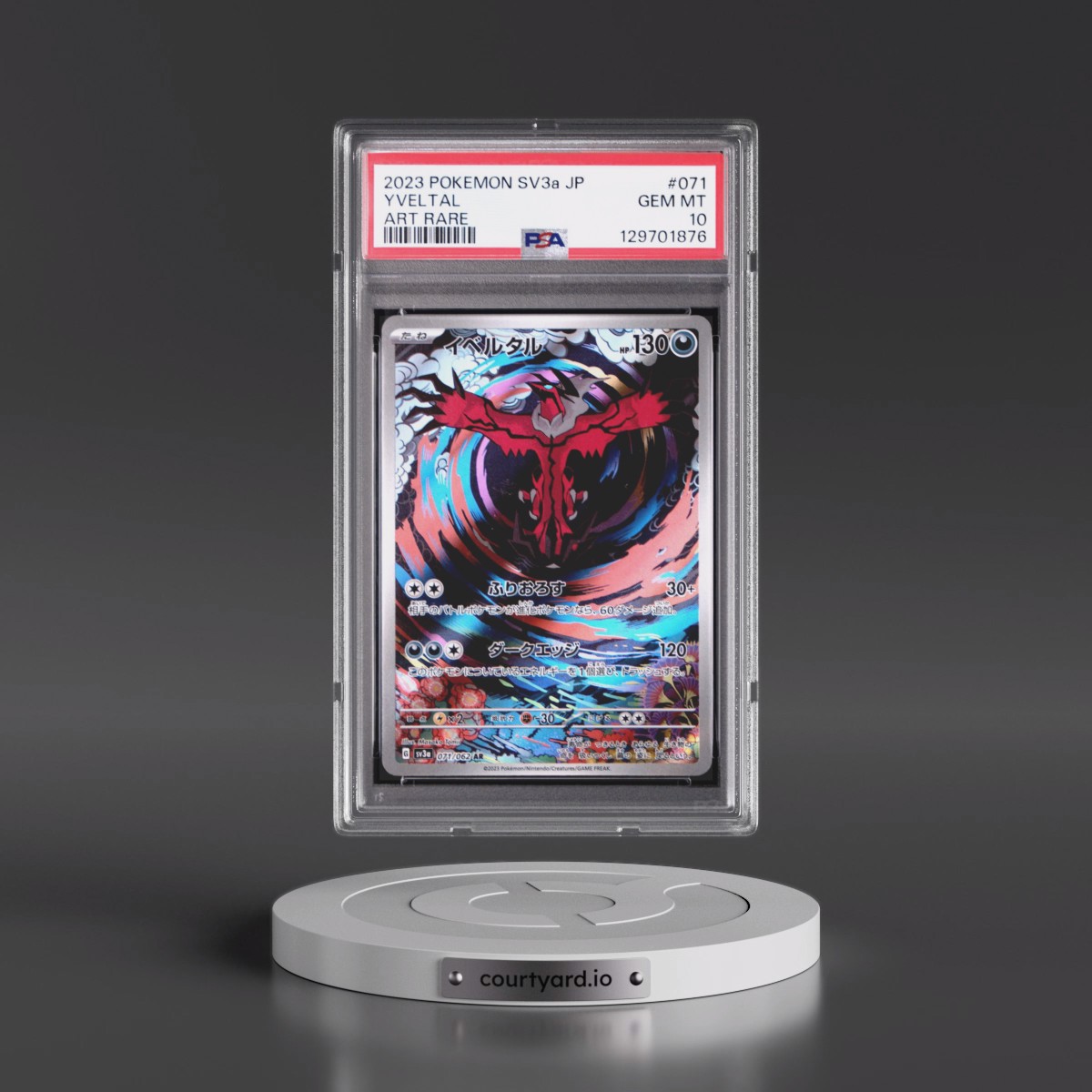 2023 Pokémon Sv3a-Raging Surf #071 Yveltal - Art Rare (PSA 10 GEM MINT)