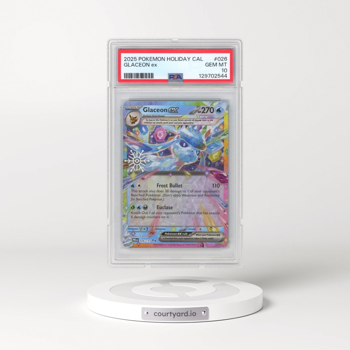 2025 Pokémon Holiday Calendar #026 Glaceon EX - Holo (PSA 10 GEM MINT)