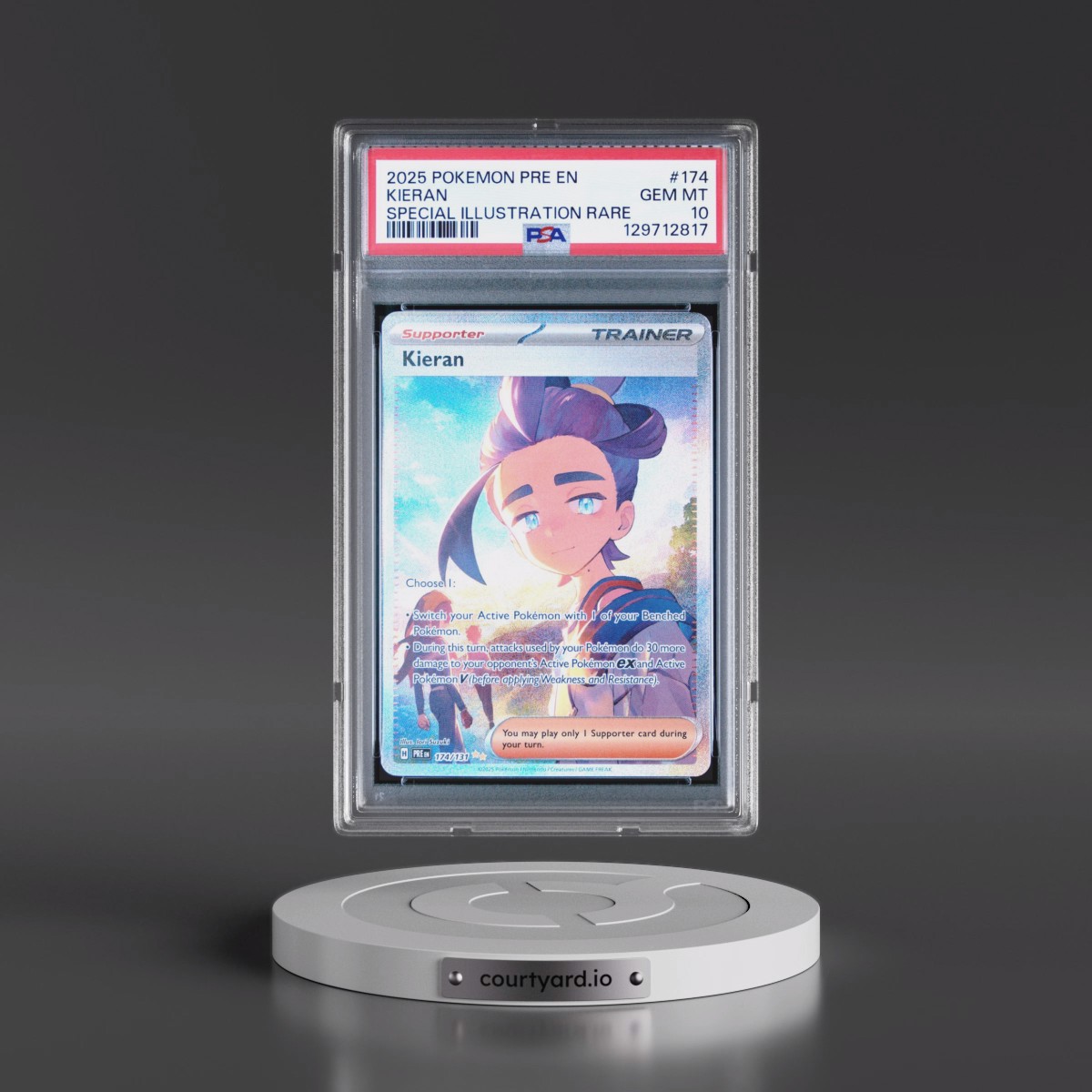 2025 Pokémon Pre EN-Prismatic Evolutions #174 Kieran - Special Illustration Rare (PSA 10 GEM MINT)
