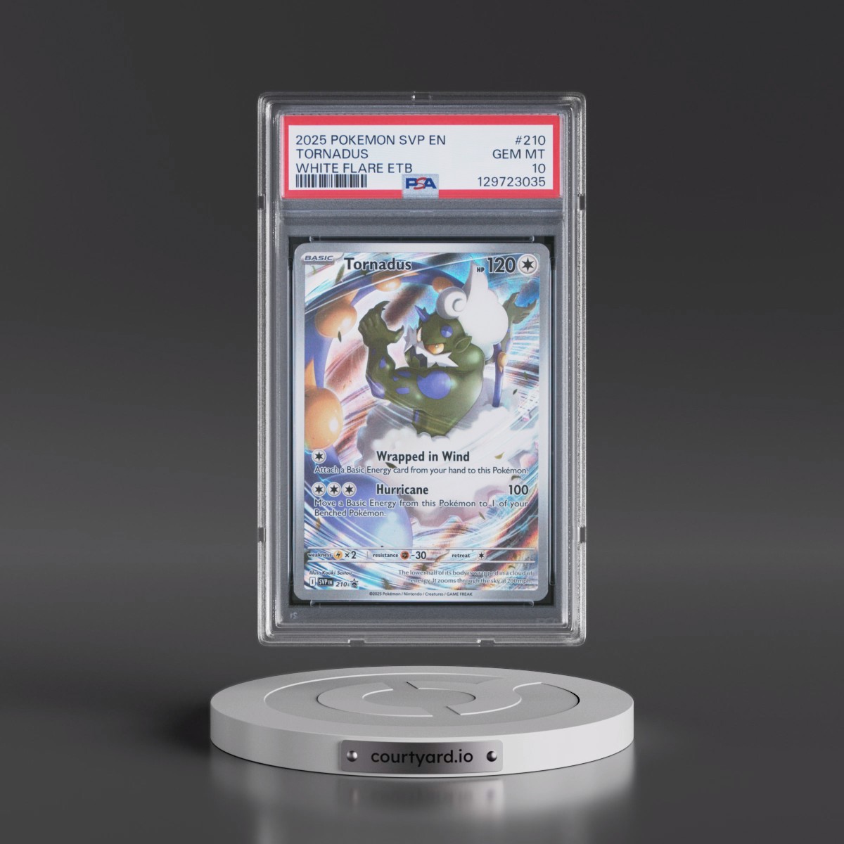 2025 Pokémon Svp EN-SV Black Star Promo #210 Tornadus - White Flare Elite Trainer Box (PSA 10 GEM MINT)