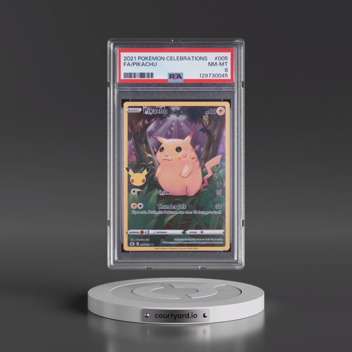 2021 Pokémon Celebrations #005 Pikachu - Full Art (PSA 8 NM-MT)