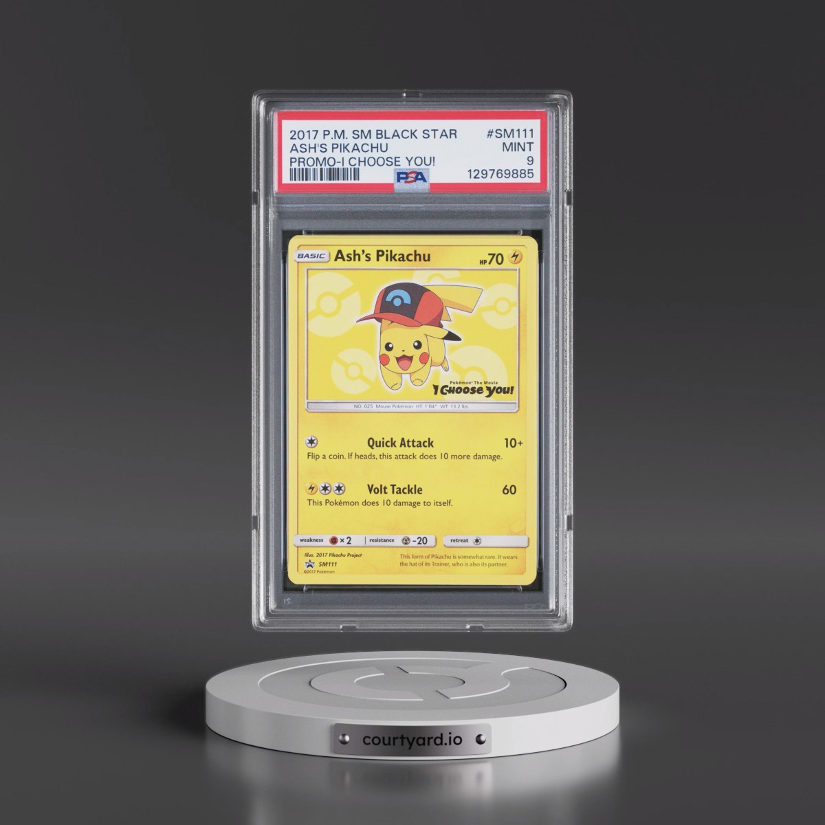 2017 Pokémon SM Black Star Promo #SM111 Ash's Pikachu - I Choose You! (PSA 9 MINT)